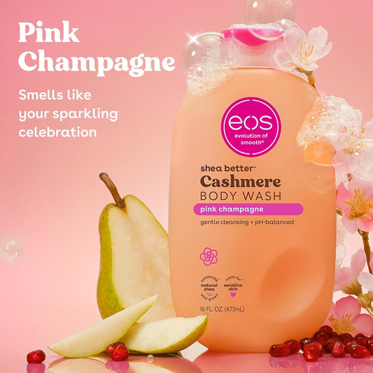 eos Shea Better Cashmere Body Wash, Pink Champagne, Vanilla, Pistachio Creamy Gel 16 fl oz