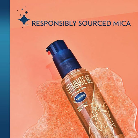 Vaseline Illuminate Me Shimmering Body Oil Created for Melanin Rich Skin, Illuminates Skin with Finishing Touch of Shimmer for Glowing Skin 3.3 oz image 1
