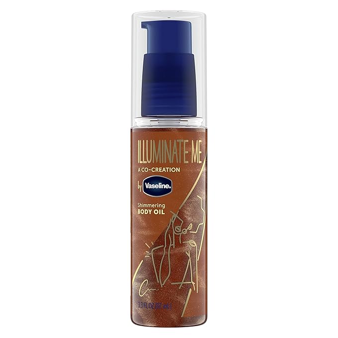 Vaseline Illuminate Me Shimmering Body Oil Created for Melanin Rich Skin, Illuminates Skin with Finishing Touch of Shimmer for Glowing Skin 3.3 oz image 0