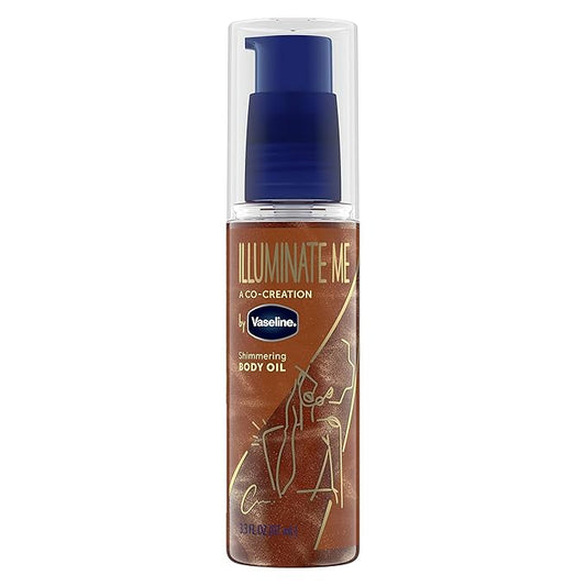 Vaseline Illuminate Me Shimmering Body Oil Created for Melanin Rich Skin, Illuminates Skin with Finishing Touch of Shimmer for Glowing Skin 3.3 oz image 0