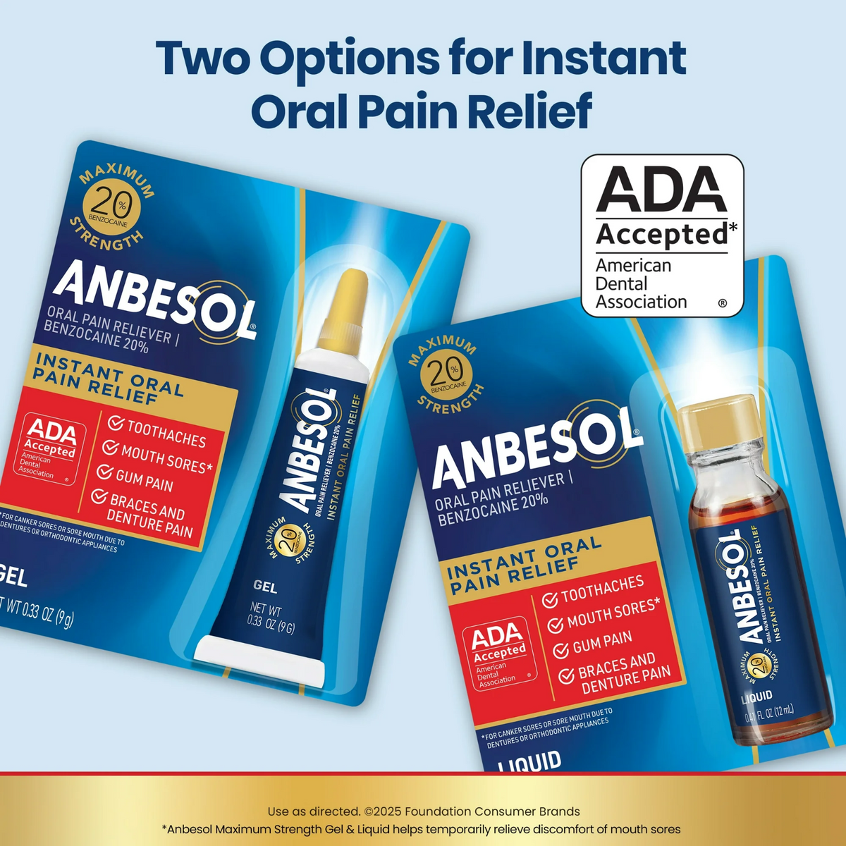Anbesol Gel Maximum Strength – Instant Oral Pain Relief Available in two options