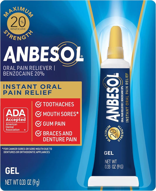 Anbesol Gel Maximum Strength – Instant Oral Pain Relief Available in two options