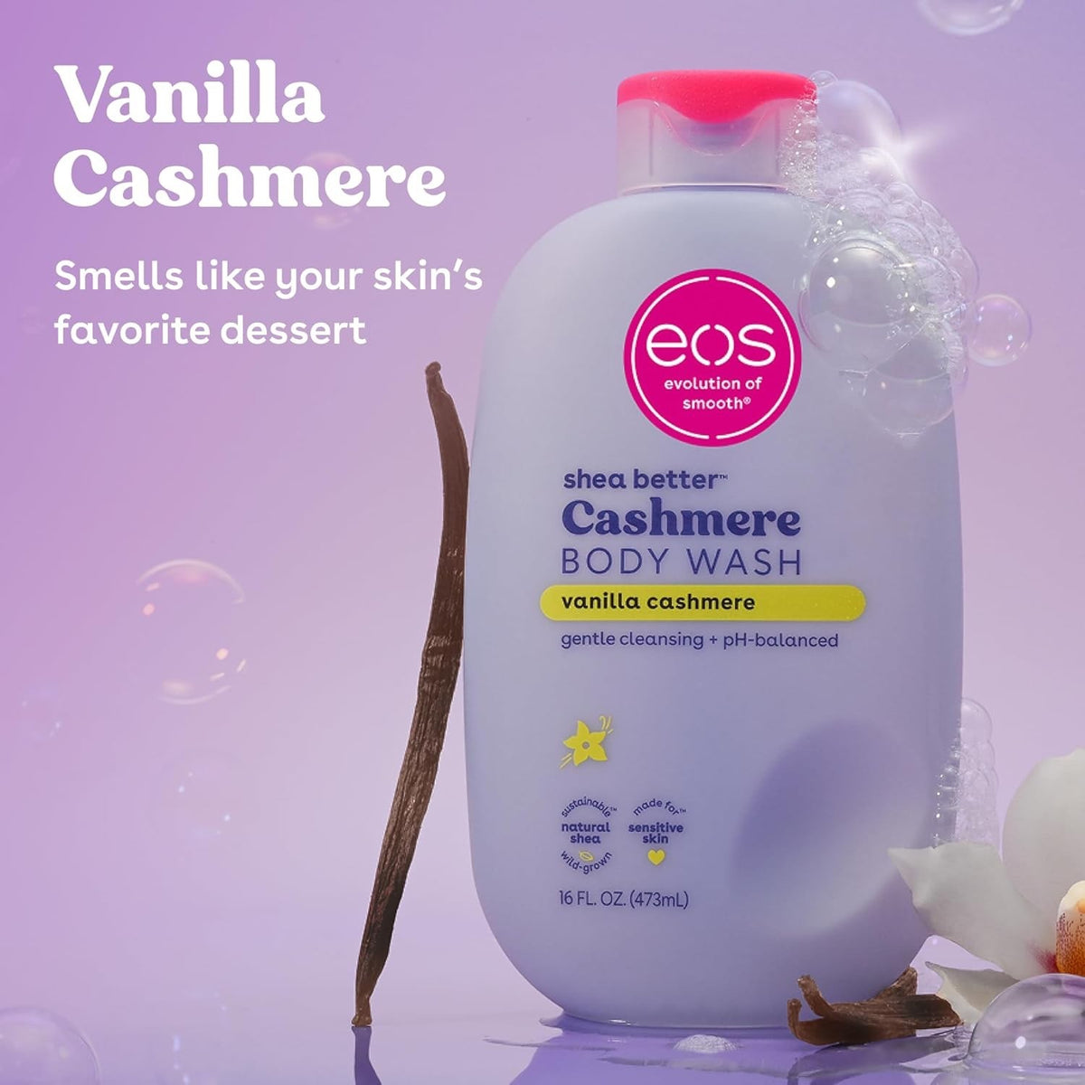 eos Shea Better Cashmere Body Wash,  Pink Champagne, Vanilla, Pistachio Creamy Gel 16 fl oz
