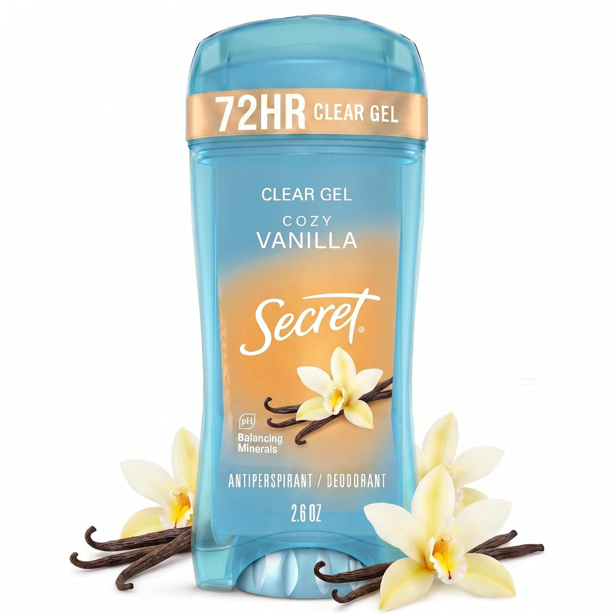 Secret Clear Gel Antiperspirant Deodorant for Women, 72hr Breathable Sweat & Odour Protection, Instant Freshness & Gentle, PH Balancing Minerals, 2.6 oz