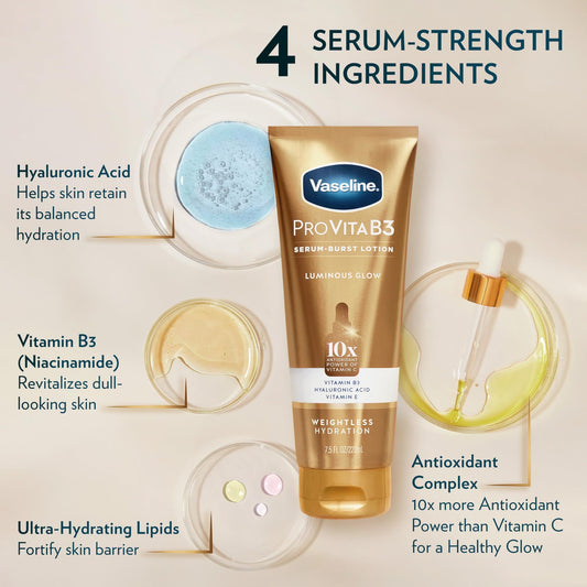 Vaseline Pro Vita B3 Niacinamide Serum Burst Lotion Luminous Glow & Supple Soft