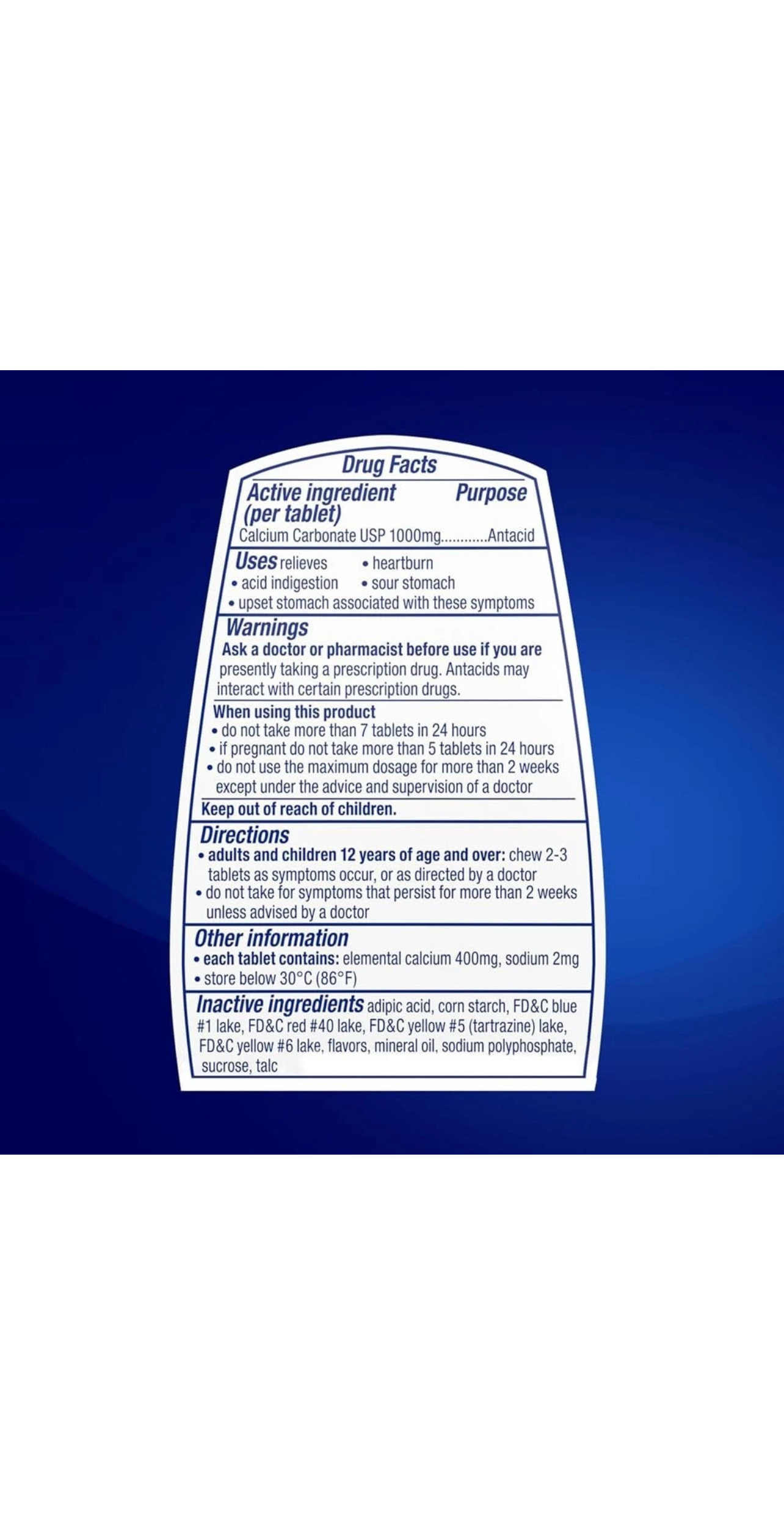 drug facts Tums Extra Strength, Ultra Strength 1000 Assorted Antacid Tablets File name: imgTums Extra Strength, Ultra Strength 1000 Assorted Antacid Tablets File name: img