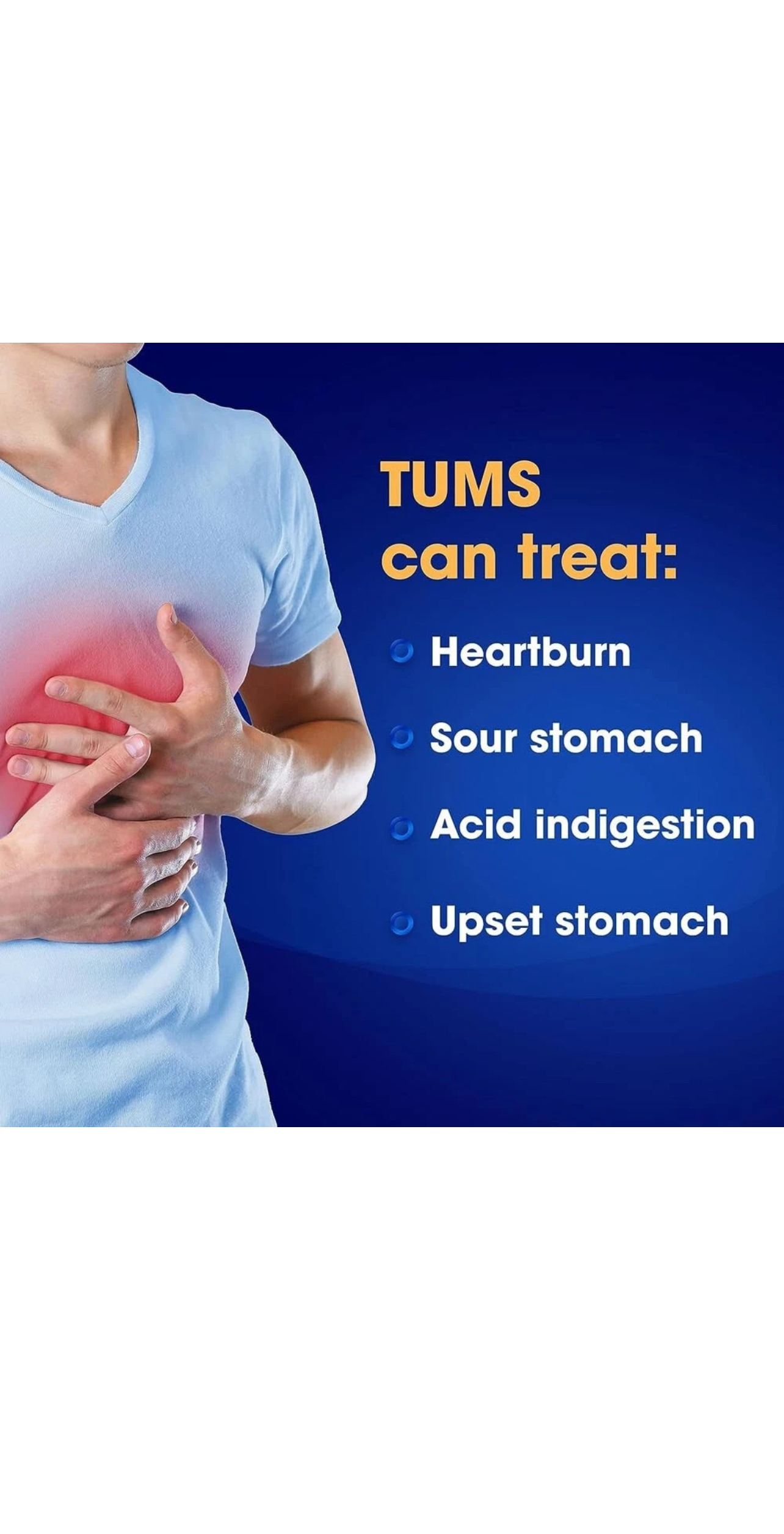 enefits of Tums Extra Strength antacid tablets, including fast heartburn relief, acid indigestion treatment, and sour stomach relief