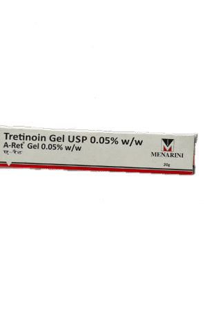 A-Ret Tretinoin Gel 0.05% 20g tube for acne treatment and skin renewal