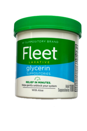 Fleet Glycerin Suppositories 100 count box for gentle and fast constipation relief