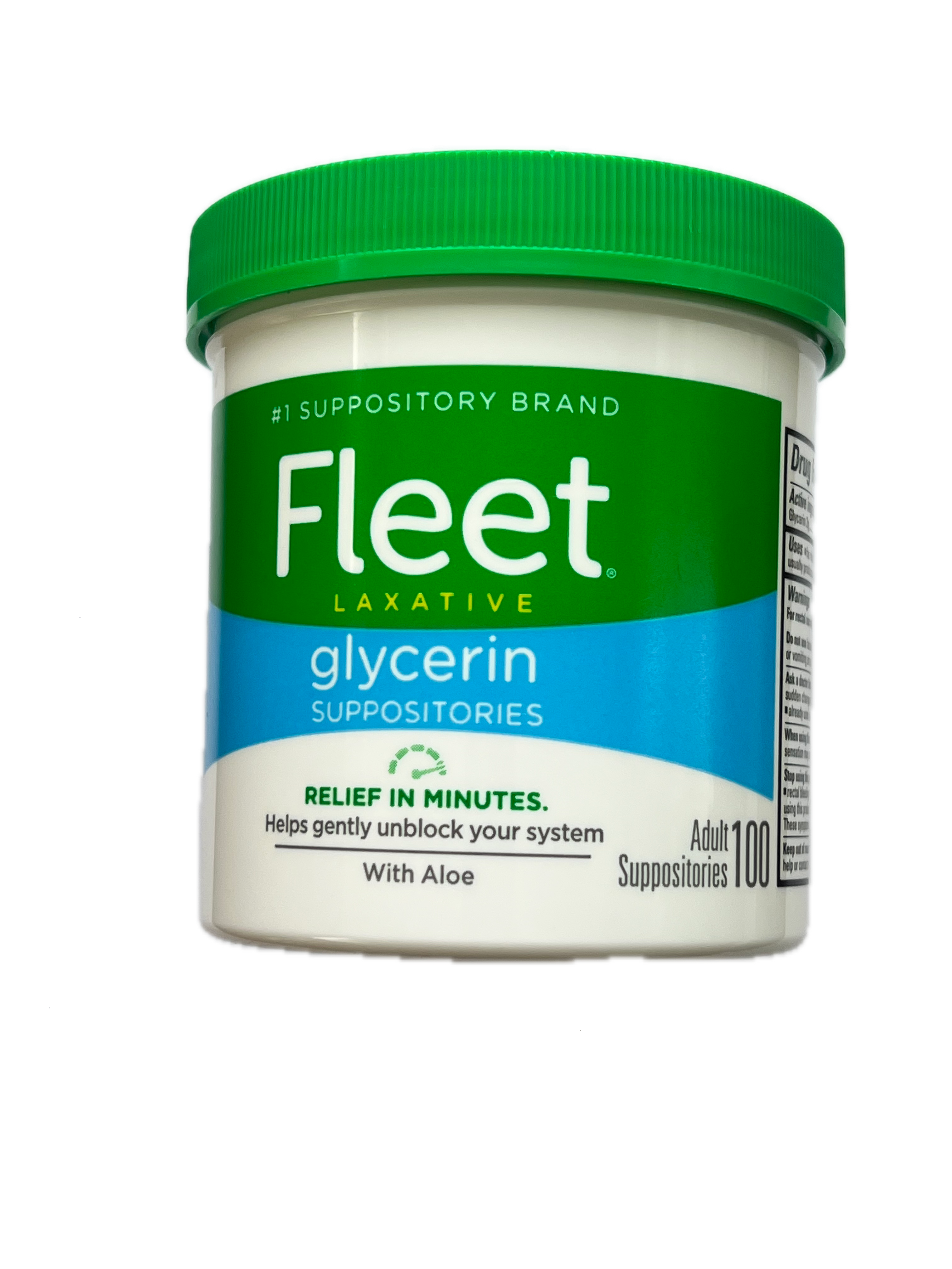 Fleet Glycerin Suppositories 100 count box for gentle and fast constipation relief