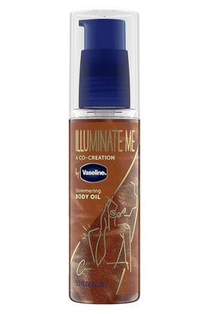Vaseline Illuminate Me Shimmering Body Oil for melanin rich skin with radiant glow finish 3.3